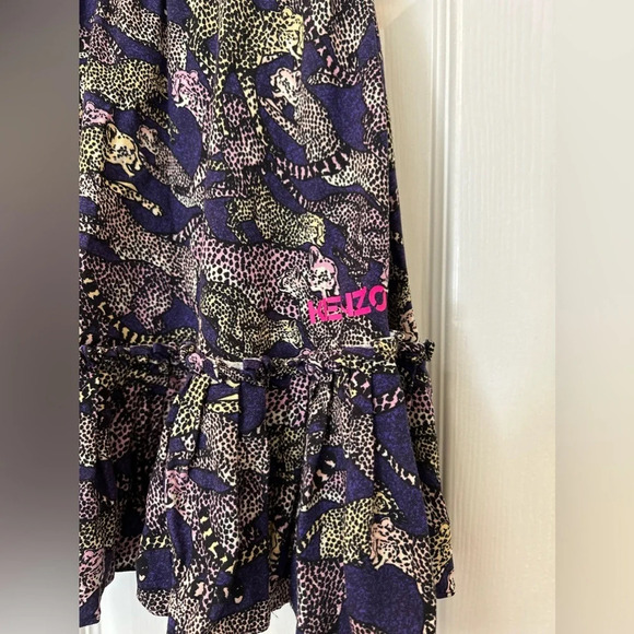 ! Kenzo Kids Animal-Print Drawstring Skirt - Purple - Picture 4 of 7